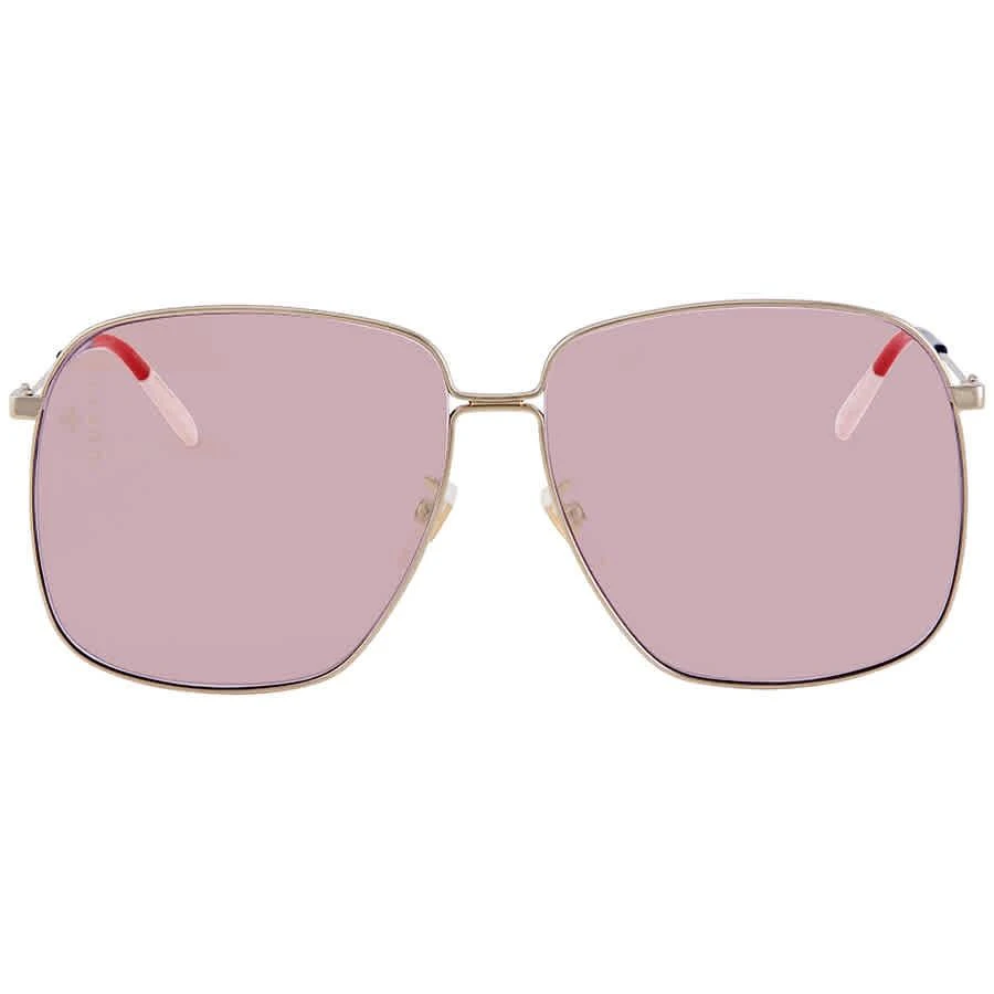 商品Gucci|Pink Oversized Ladies Sunglasses GG0394S 004 62,价格¥1457,第2张图片详细描述