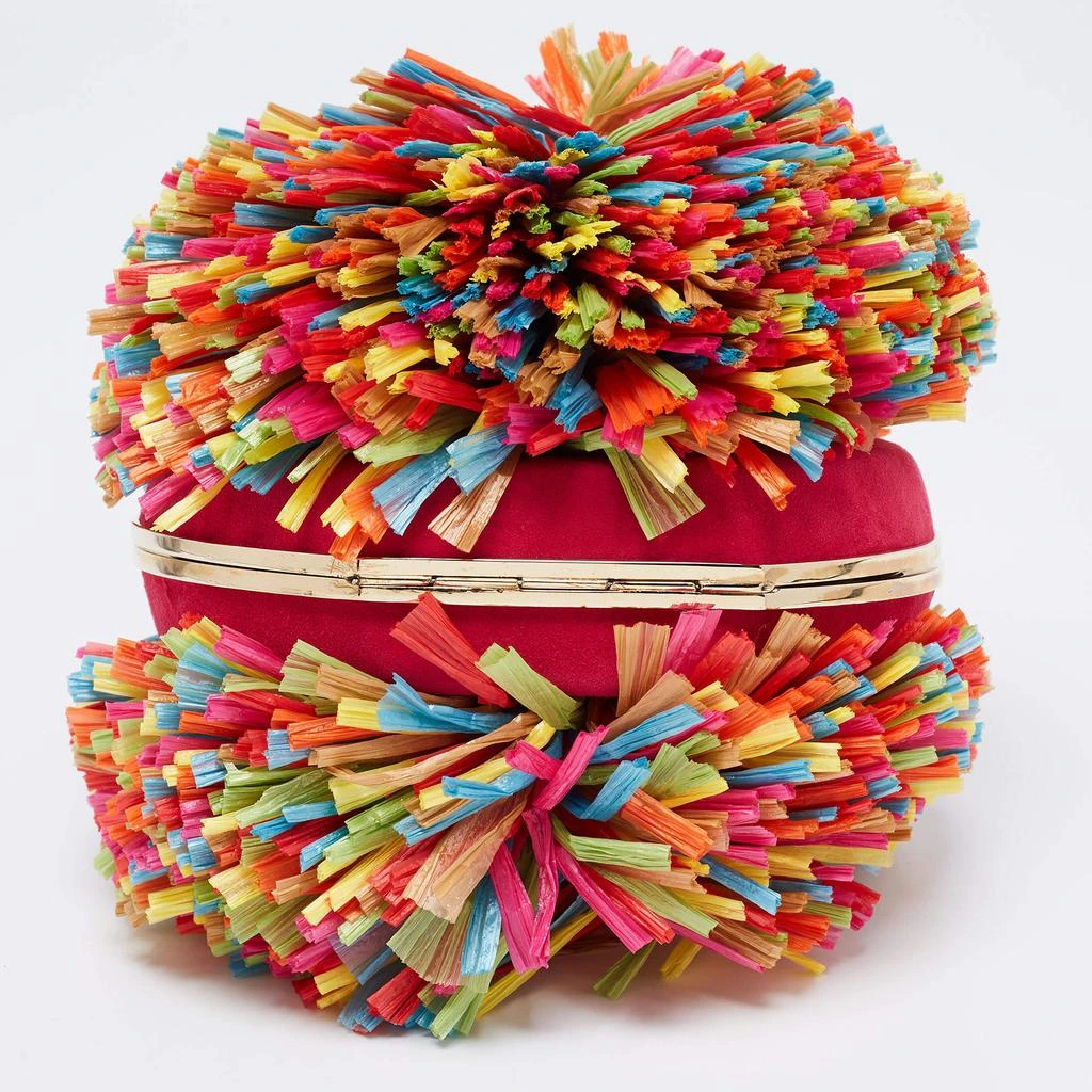 Charlotte Olympia Multicolor Straw and Suede Fiesta Chain Clutch Bag 商品
