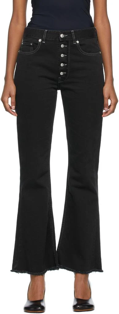 商品MAISON MARGIELA|Black Flared Exposed Button Jeans,价格¥2370,第1张图片