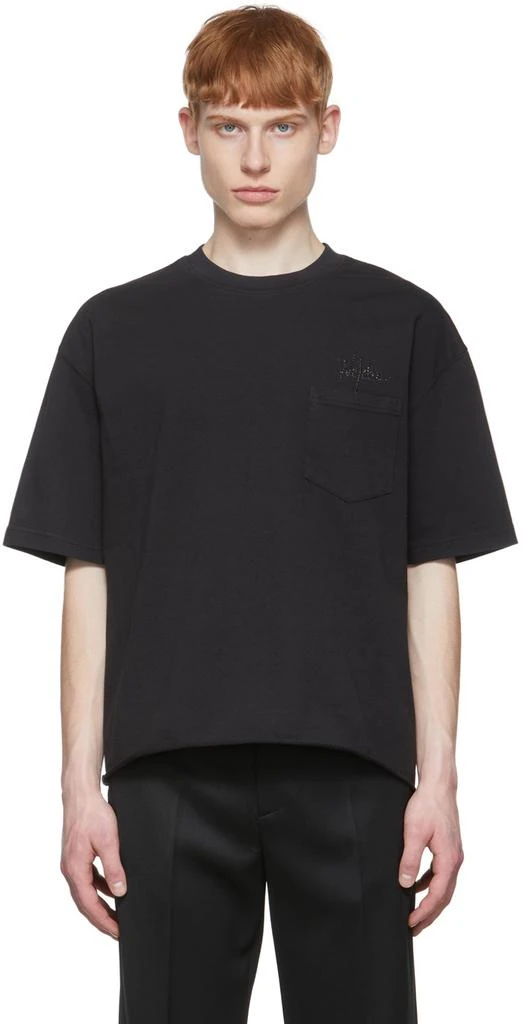 商品We11done|Black Cotton T-Shirt,价格¥792,第1张图片