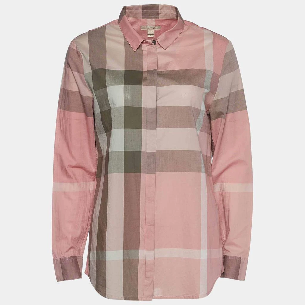 商品[二手商品] Burberry|Burberry Brit Pink Check Print Cotton Button Front Shirt S,价格¥1192,第1张图片