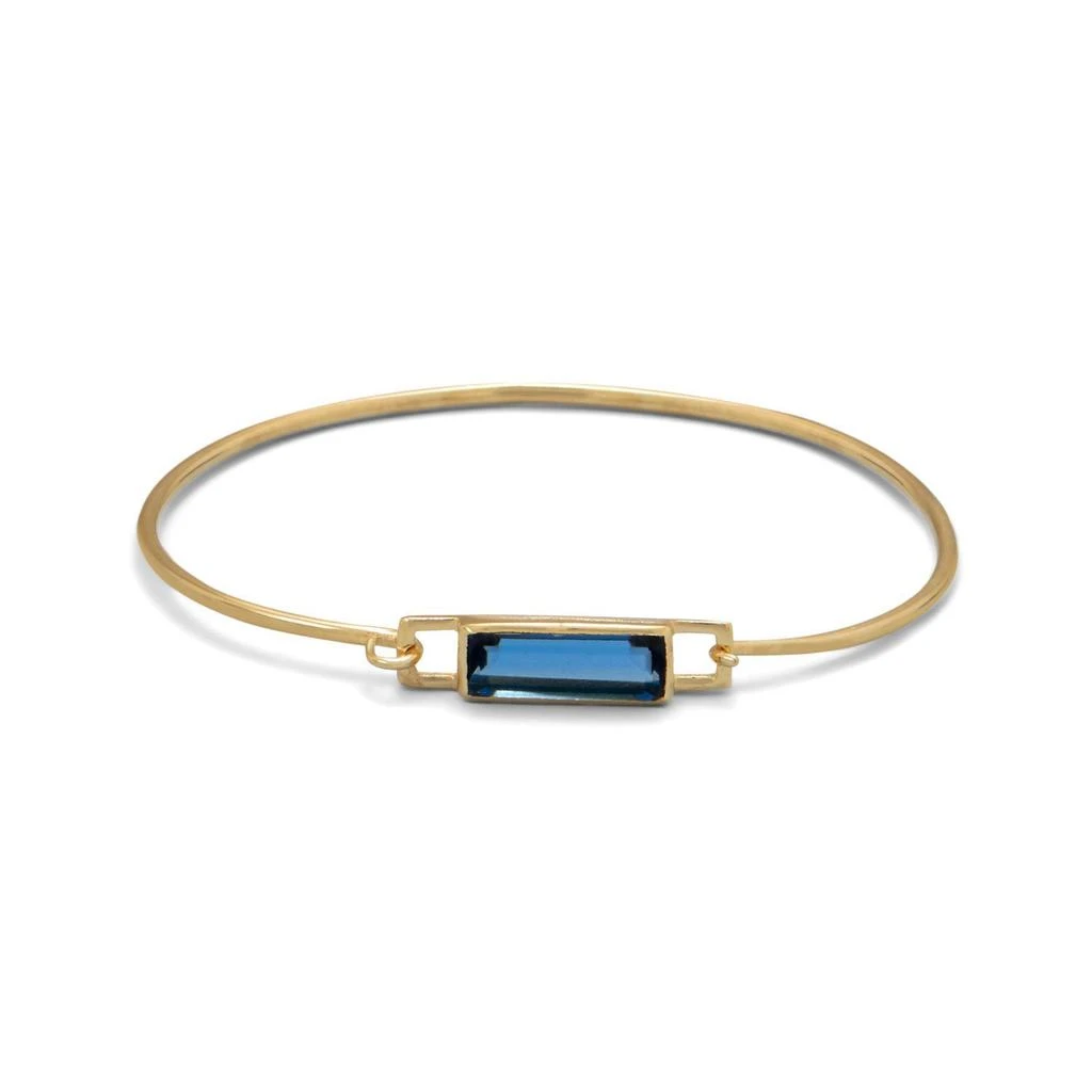 商品Liv Oliver|18k Gold Blue Quartz Emerald Cut Bangle,价格¥1853,第1张图片