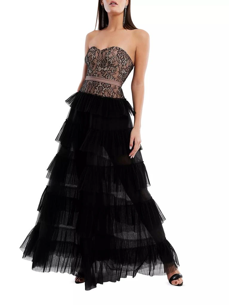 商品BCBG|Strapless Lace &amp; Tulle Gown,价格¥4685,第2张图片详细描述