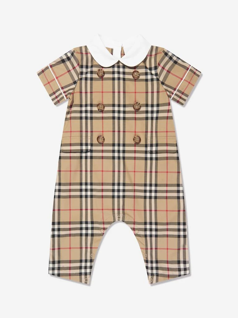 商品Burberry|Baby Octavian Romper in Archive Beige Check,价格¥2852,第1张图片