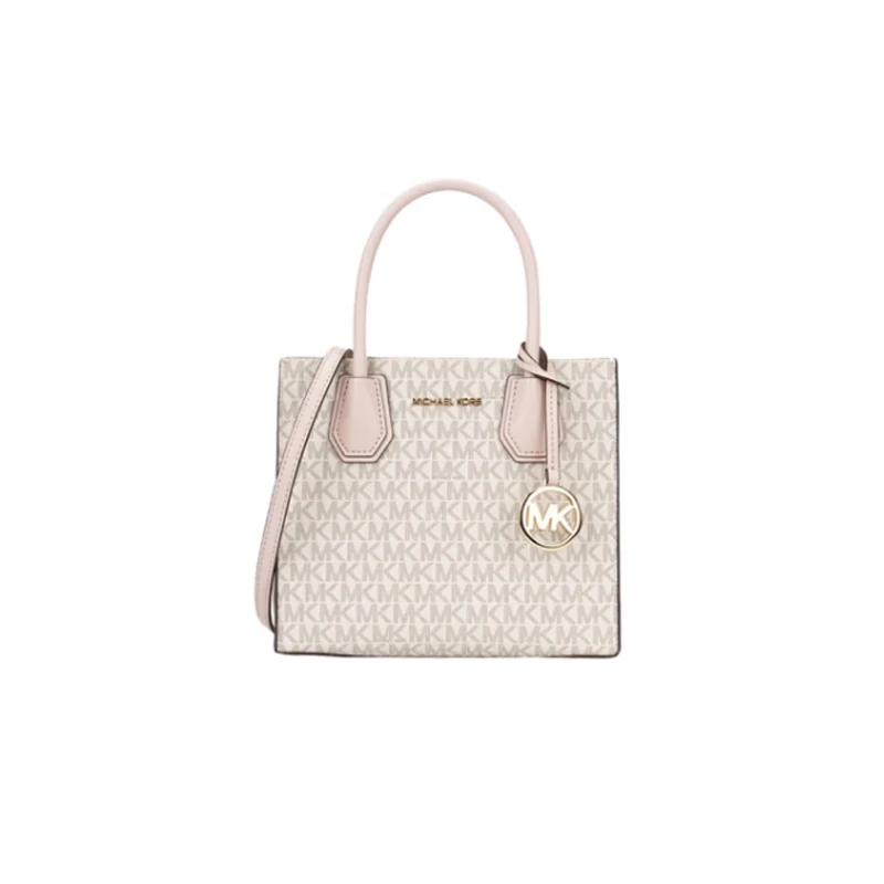 商品[国内直发] Michael Kors|Michael Kors 奥莱款 MERCER中号PVC老花配皮女士手提斜挎包 35S1GM9M2B PWD BLSH MLT,价格¥1085,第1张图片