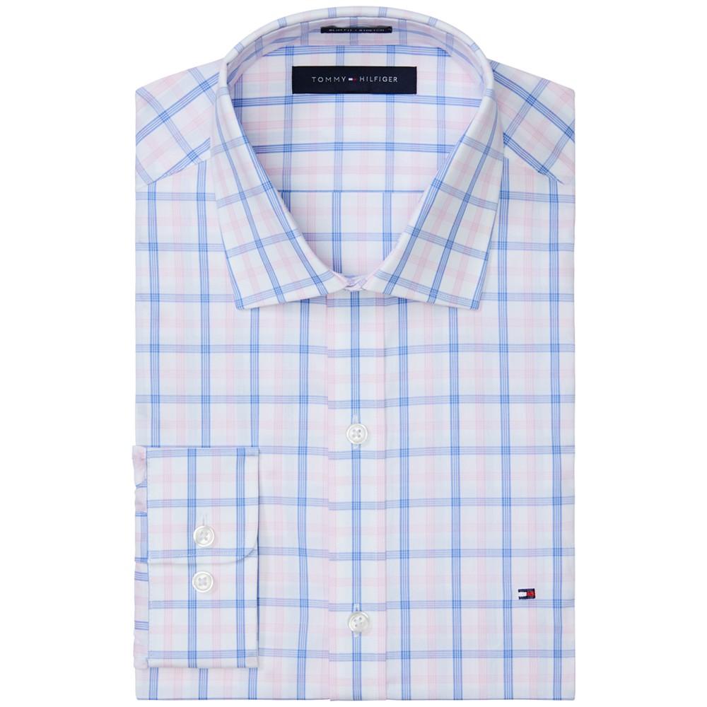 Men's Slim-Fit Performance Stretch Check Dress Shirt商品第1张图片规格展示