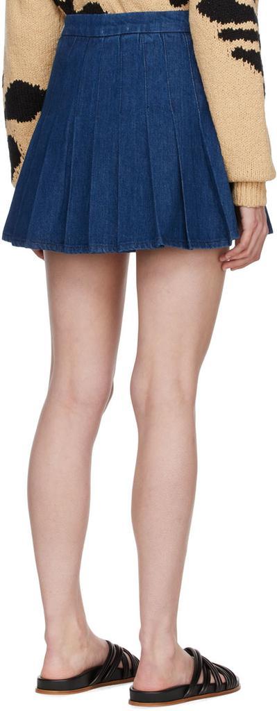 商品FRAME|Indigo Denim Tennis Mini Skirt,价格¥914,第5张图片详细描述