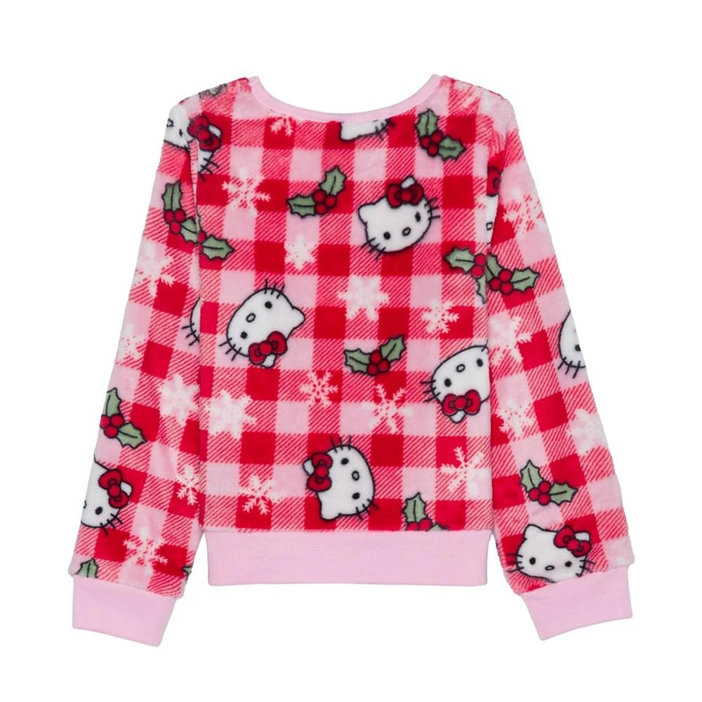 商品Hello Kitty|Toddler Girls Xmas Plaid Long Sleeve Plush Pullover Sweatshirt,价格¥57,第2张图片详细描述