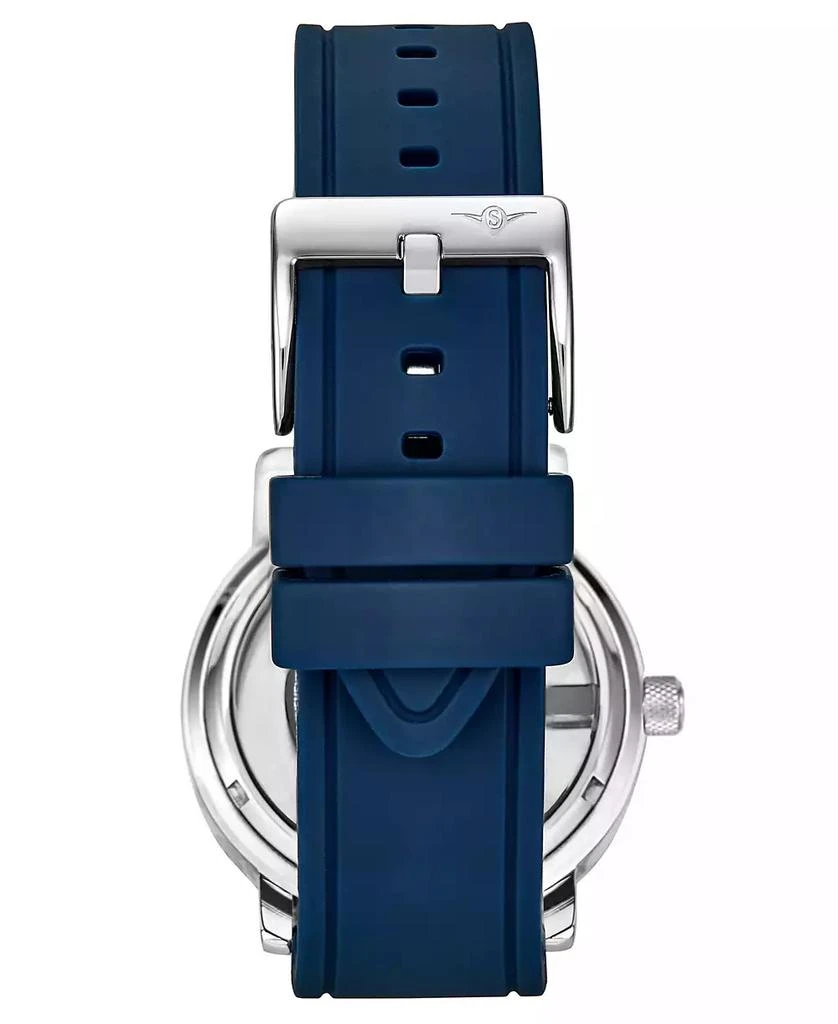 商品Stuhrling|Men's Blue Rubber Silicone Strap Watch 42mm,价格¥782,第2张图片详细描述