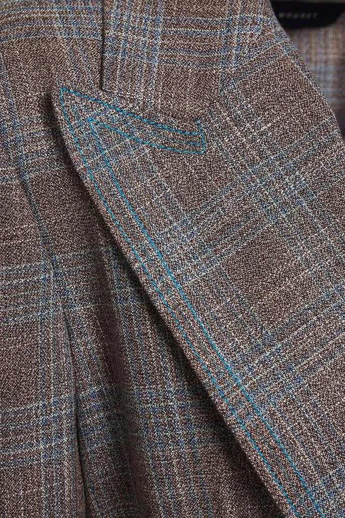 商品ROLAND MOURET|Salvatore double-breasted open-back checked bamboo blazer,价格¥5011,第4张图片详细描述