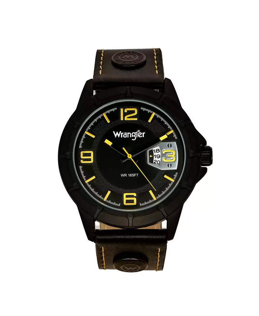 商品Wrangler|Men's Black Polyurethane Strap Watch, 48MM,价格¥540,第1张图片