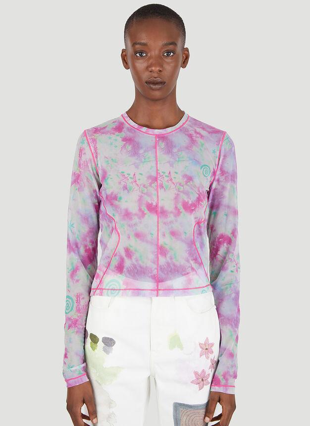 商品Alexander McQueen|Second Skin Long Sleeve T-Shirt in Pink,价格¥752,第1张图片