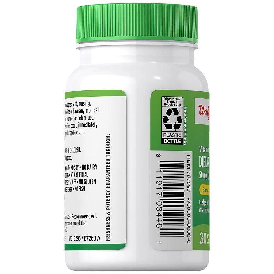 商品Walgreens|Vitamin D3 50 mcg Softgels,价格¥30,第3张图片详细描述