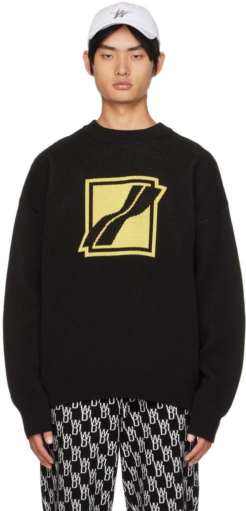 商品We11done|Black Crewneck Sweater,价格¥1628,第1张图片