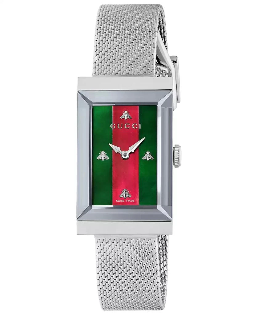 商品Gucci|G-Frame Stainless Steel Mesh Bracelet Watch 21x34mm,价格¥11572,第1张图片