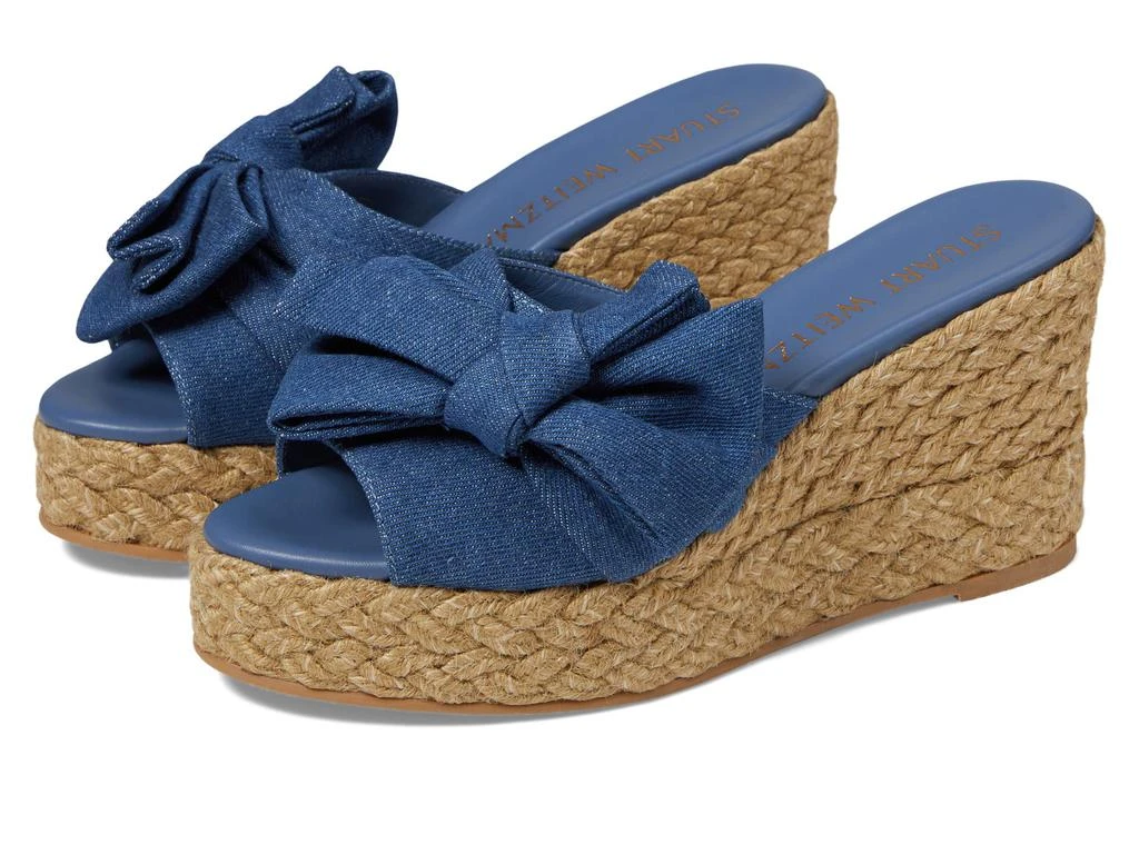 商品Stuart Weitzman|Loveknot Espadrille Wedge Slide,价格¥1608,第1张图片