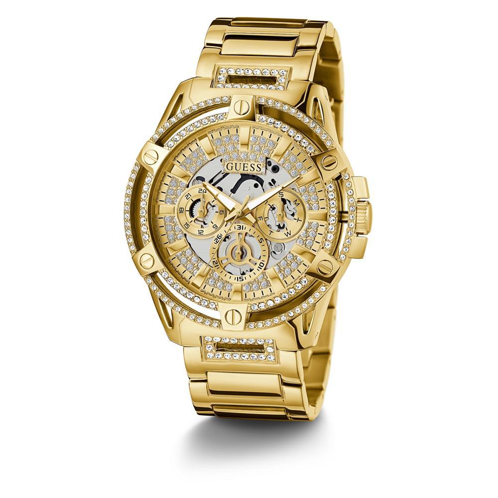 商品GUESS|Men's Gold-Tone Stainless Steel Bracelet Watch 48mm,价格¥1614,第7张图片详细描述