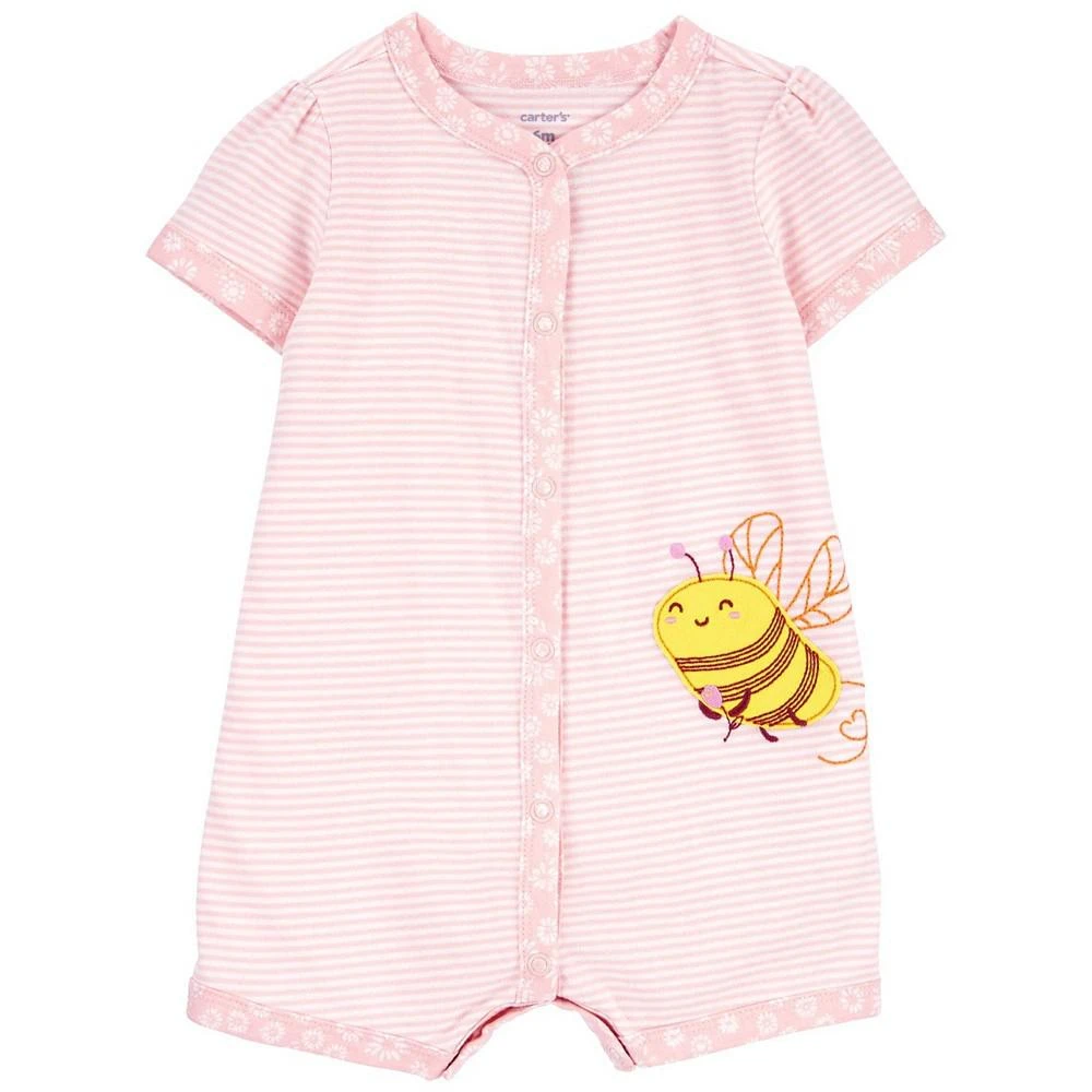 商品Carter's|Baby Girls Bee Snap Up Romper,价格¥124,第1张图片