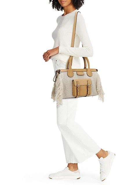 商品Chloé|Medium Edith Fringe Knit Tote,价格¥14846,第2张图片详细描述