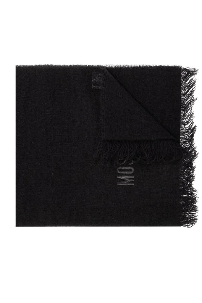 商品Moschino|Moschino Logo Embroidered Fringed Scarf,价格¥868,第1张图片