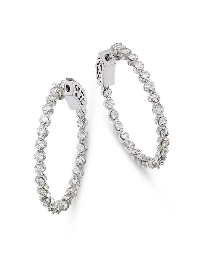 商品Bloomingdale's|Diamond Inside Out Small Hoop Earrings in 14K White Gold, 1.5 ct. t.w.,价格¥24540,第1张图片