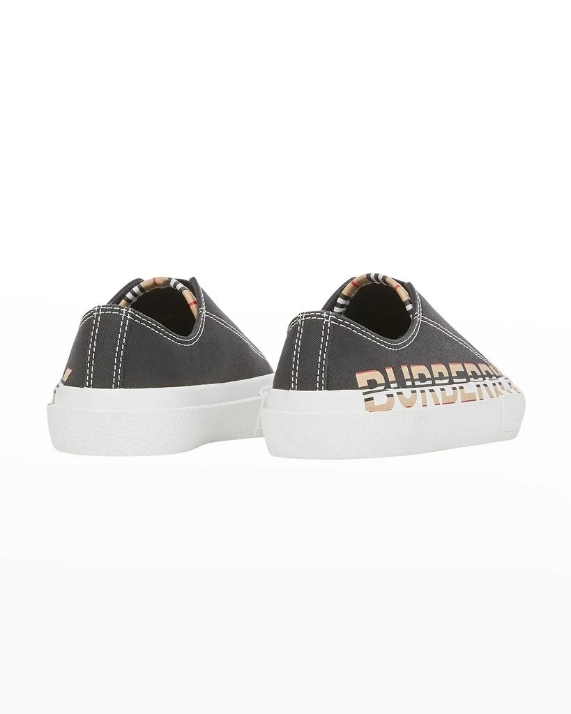 商品Burberry|Kid's Larkhall Icon Stripe Logo Canvas Sneakers, Baby/Toddlers,价格¥874,第3张图片详细描述