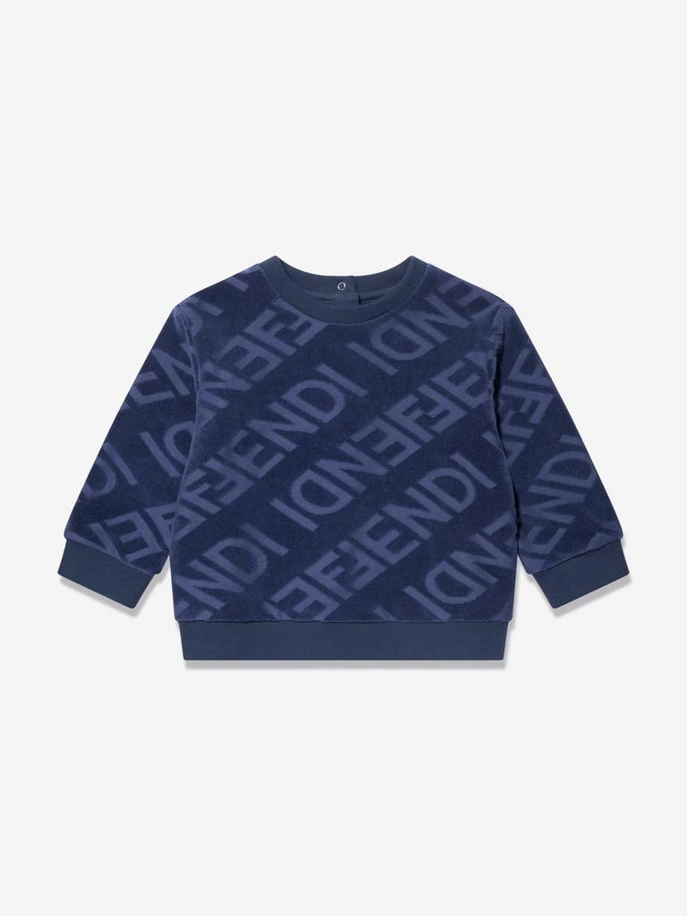 商品Fendi|Baby Boys Logo Sweatshirt in Blue,价格¥3094,第1张图片