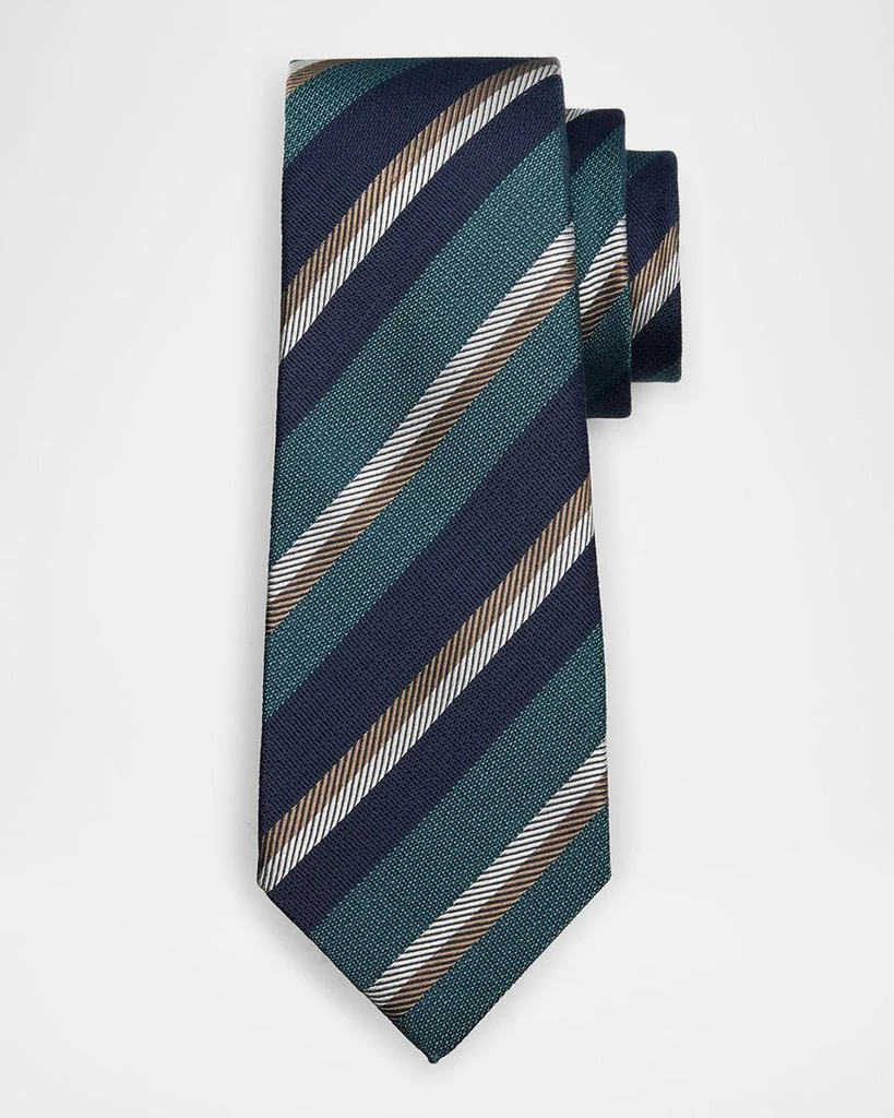 商品Kiton|Men's Stripe Seven-Fold Silk Tie,价格¥2891,第1张图片