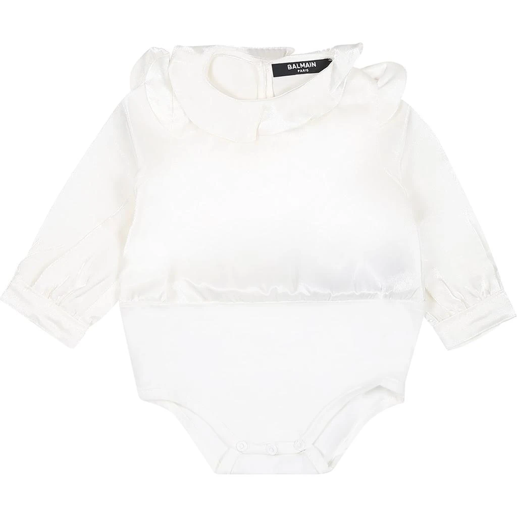 商品Balmain|Ivory Satin Shirt For Baby Girls,价格¥2254,第1张图片