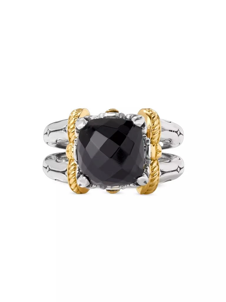 商品Konstantino|Anthos Dual Ray Sterling Silver, 18K Yellow Gold & Black Onyx Solitaire Ring,价格¥6223,第3张图片详细描述