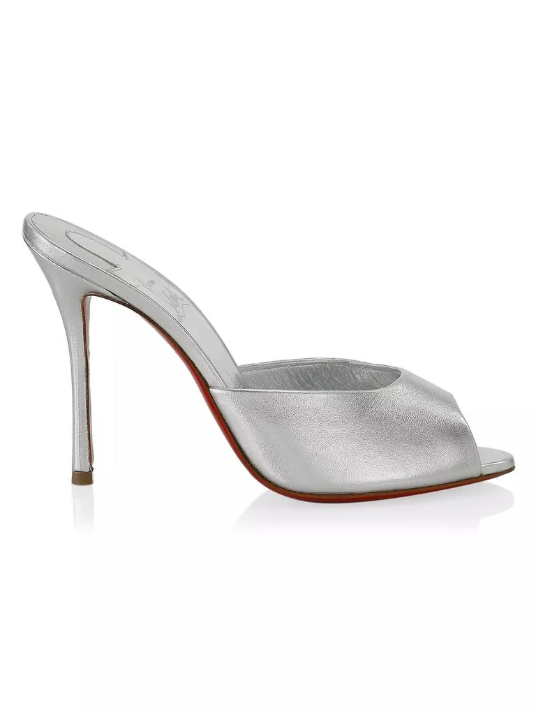 商品Christian Louboutin|Me Dolly 100 Metallic Leather Mules,价格¥6330,第1张图片