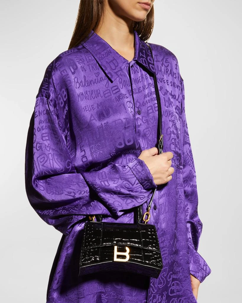 商品Balenciaga|Hourglass XS Crocodile-Embossed Top-Handle Bag,价格¥21779,第4张图片详细描述