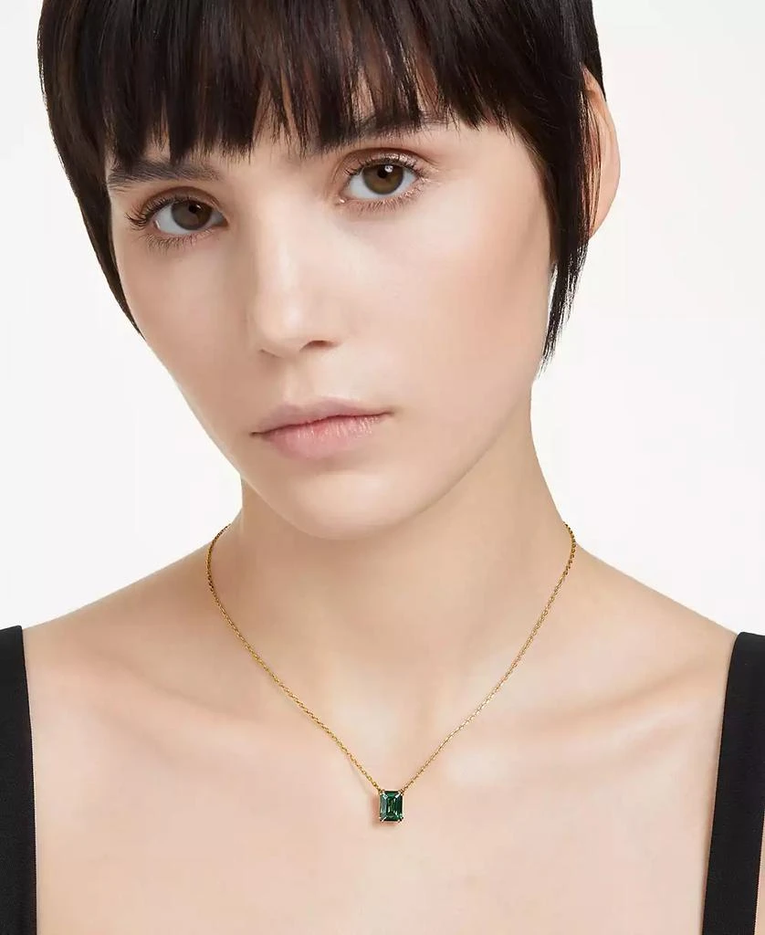 商品Swarovski|Gold-Tone Color Rectangle Crystal Pendant Necklace, 15" + 2-3/4" extender,价格¥676,第5张图片详细描述