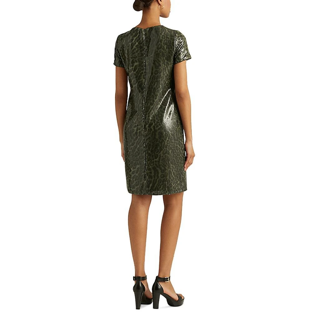 商品Ralph Lauren|Ocelot-Print Sequined Cocktail Dress,价格¥441,第2张图片详细描述