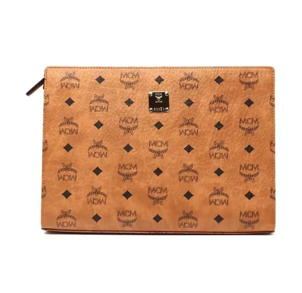 商品MCM|MCM Essential Visetos Origina 老花满印 皮革手拿包男女同款 棕色MXZBSVI14CO001-COGNAC,价格¥3379,第1张图片