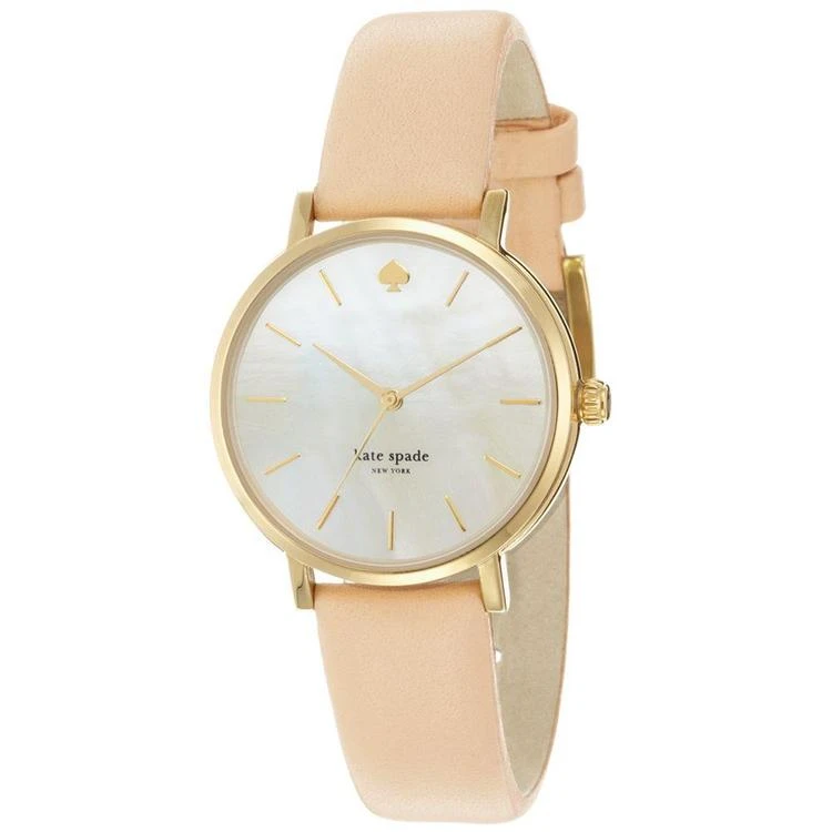 商品Kate Spade|Women's Metro Vachetta Leather Strap Watch 34mm 1YRU0073,价格¥655,第1张图片