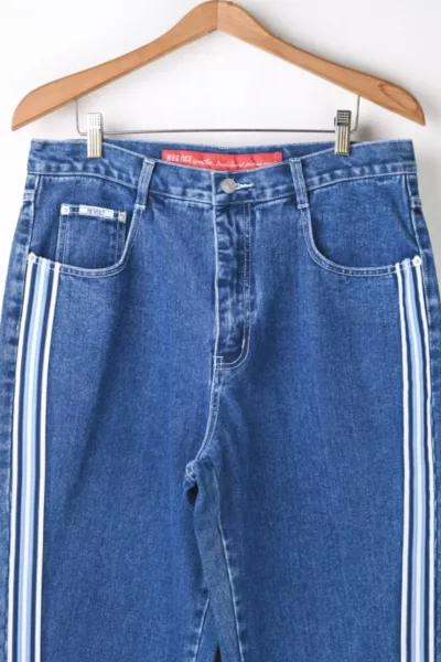 Vintage Y2k Revolt Side-Stripe Wide-Leg Jeans商品第2张图片规格展示