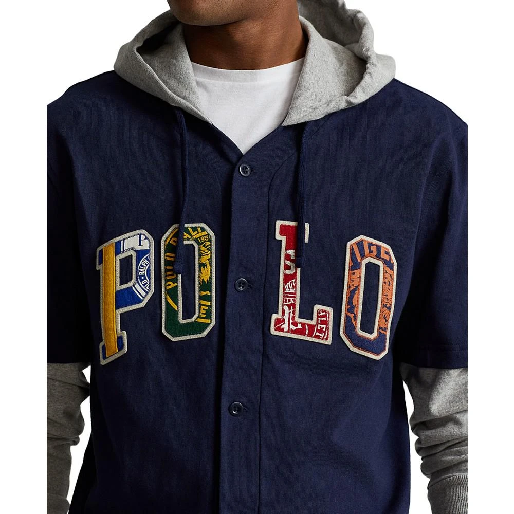 商品Ralph Lauren|Men's Logo Hooded Baseball Jersey,价格¥282,第3张图片详细描述