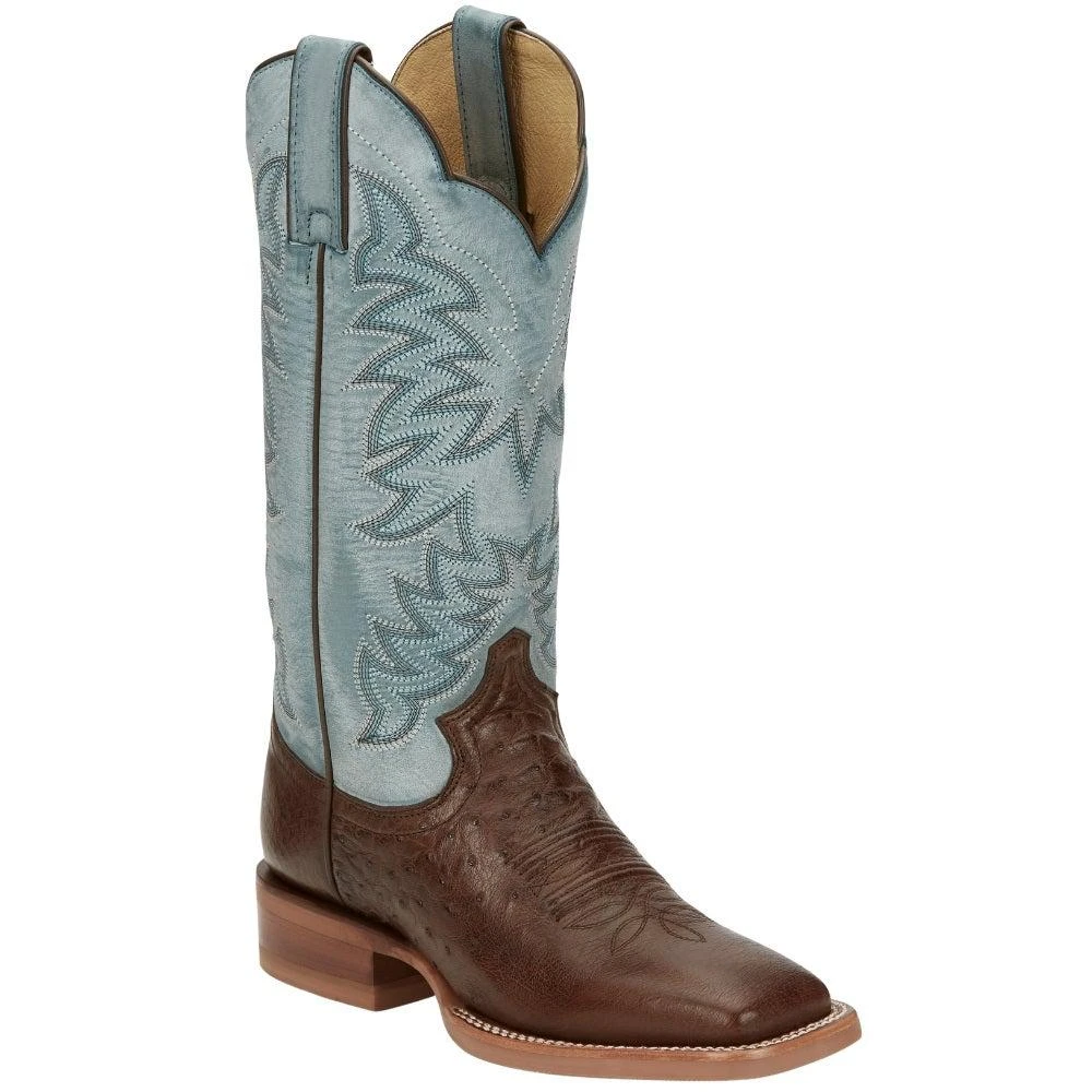 商品Justin Boots|Ralston Smooth Ostrich Square Toe Cowboy Boots,价格¥1340,第2张图片详细描述