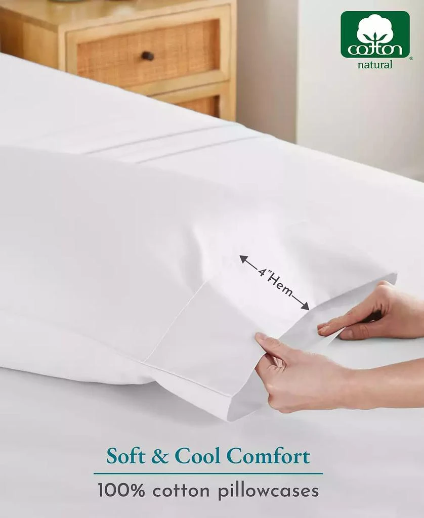 Standard Size 100% Cotton 500 Thread Count Pillow Cases, Queen and Standard Size, Soft and Silky, Cool and Smooth by California Design Den 商品