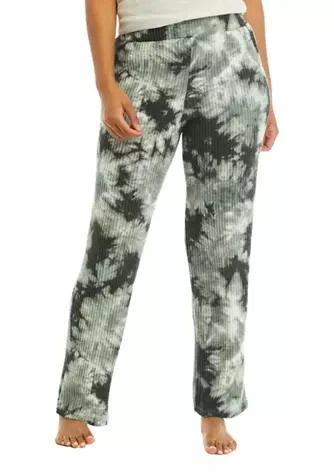 商品Love, Fire|Fire Tie Dye Waffle Hacci Knit Pants,价格¥53,第1张图片详细描述