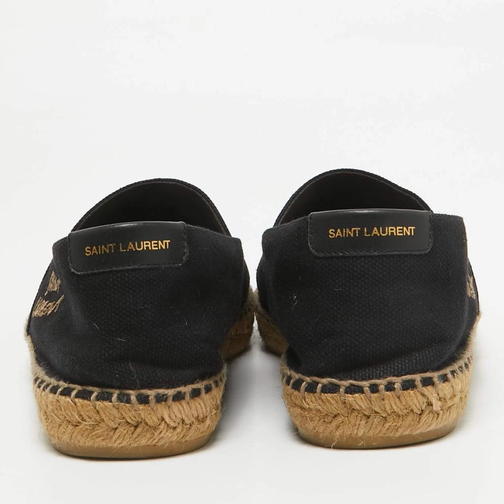 商品[二手商品] Yves Saint Laurent|Saint Laurent Black Canvas Logo Embroidered Espadrilles Size 41.5,价格¥2049,第5张图片详细描述