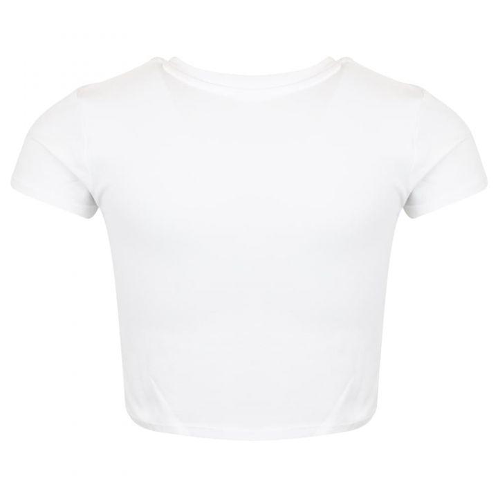 White Cropped Logo Tie T Shirt商品第3张图片规格展示