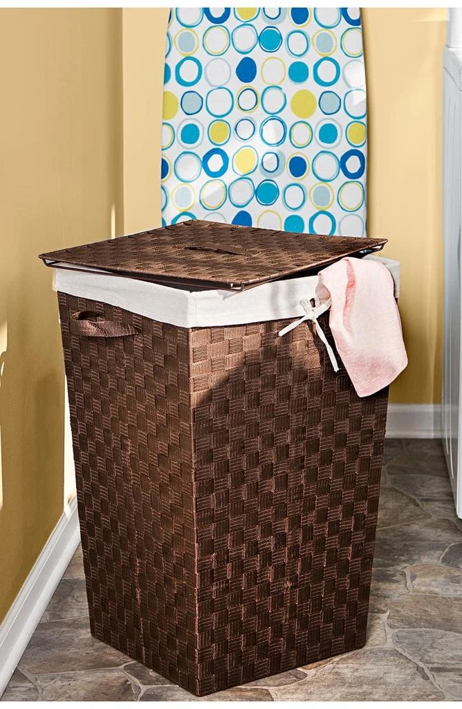 商品Honey Can Do|Lined Woven Strap Hamper with Lid,价格¥326,第3张图片详细描述