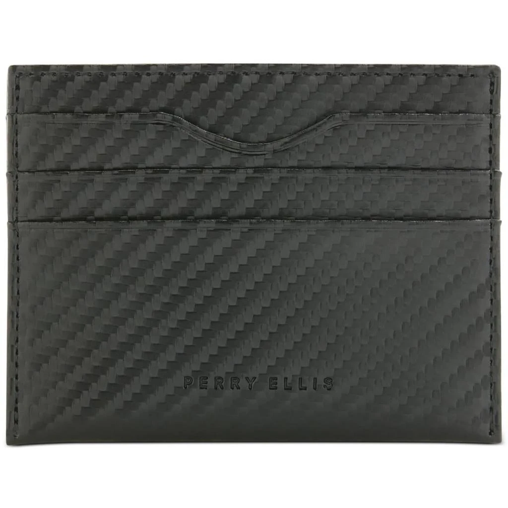 商品Perry Ellis|Perry Ellis Portfolio Mens Carbon Fiber Leather Slim Card Case,价格¥78,第1张图片