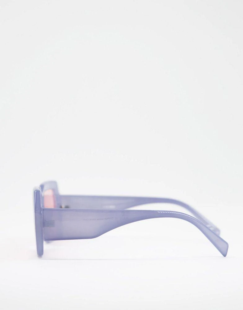 商品ASOS|ASOS DESIGN oversized retro sunglasses in blue with pink lens - MBLUE,价格¥47,第2张图片详细描述