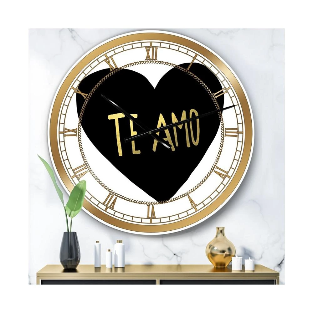 商品Designart|Te Amo Large Glam Wall Clock - 36" x 28" x 1",价格¥1489,第2张图片详细描述