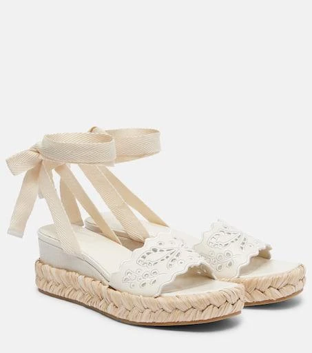 商品Jimmy Choo|Arlee 60刺绣草编坡跟鞋,价格¥8287,第1张图片