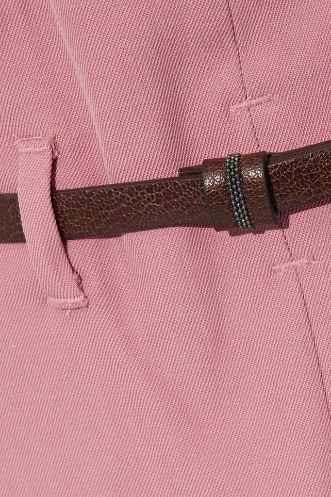 商品Brunello Cucinelli|Cropped belted wool and cotton-blend twill wide-leg pants,价格¥4154,第6张图片详细描述