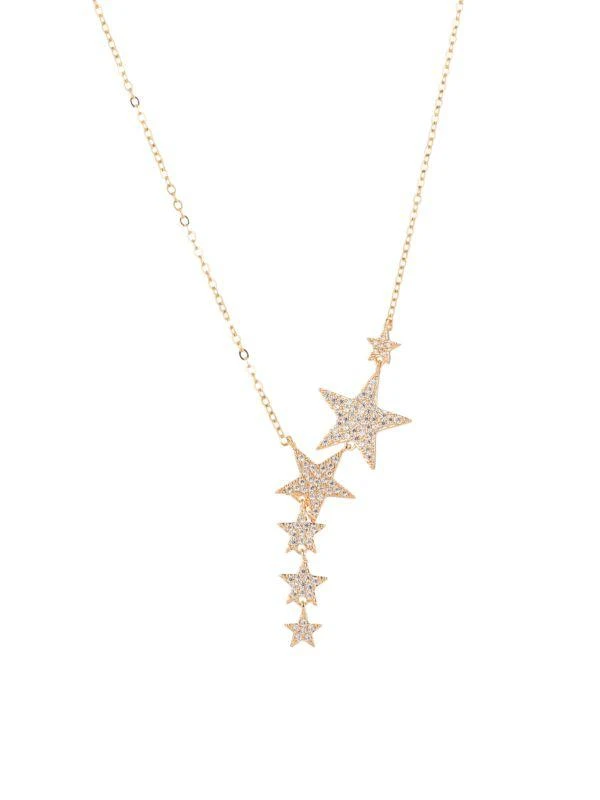 商品Eye Candy LA|Luxe 14K Goldplated Sterling Silver, Goldtone & Crystal Star Pendant Necklace,价格¥290,第1张图片